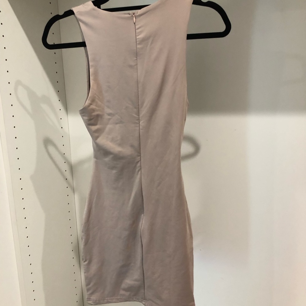 Nude cutout mini dress